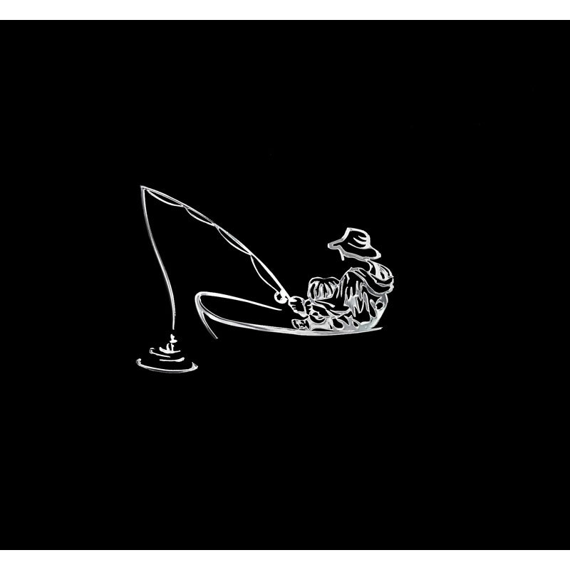 Avisa, Nickeldekal Fisher in boat - 70x49mm