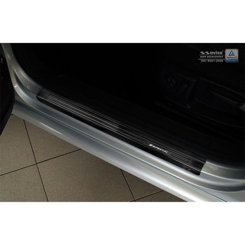 Avisa, Tröskelskydd, Svart, Rostfritt stål, passar Volkswagen Passat 3C 2005-2014 - 'Special Edition' - 4 delar