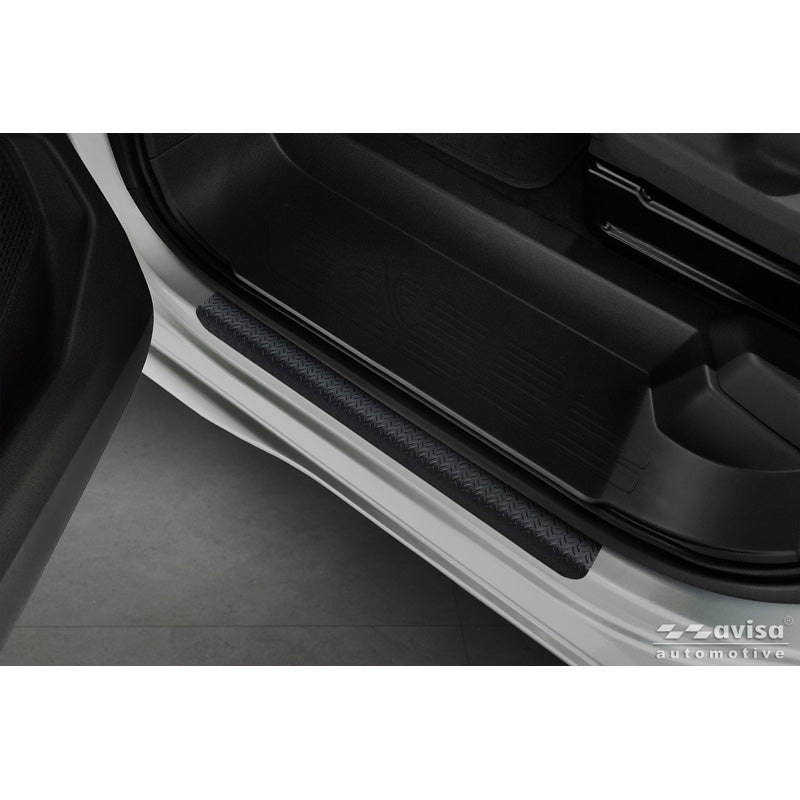 Avisa, Trinbeskyttere, Aluminium, Sort, Passer til Volkswagen Multivan T7 2021-, 'Rifflet' – 4 dele