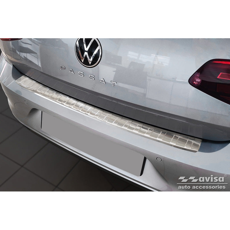 Avisa, Bakre stötfångarskydd, Rostfritt stål, passar Volkswagen Passat Sedan 2014-2019 & FL 2019-2023 'Revben'