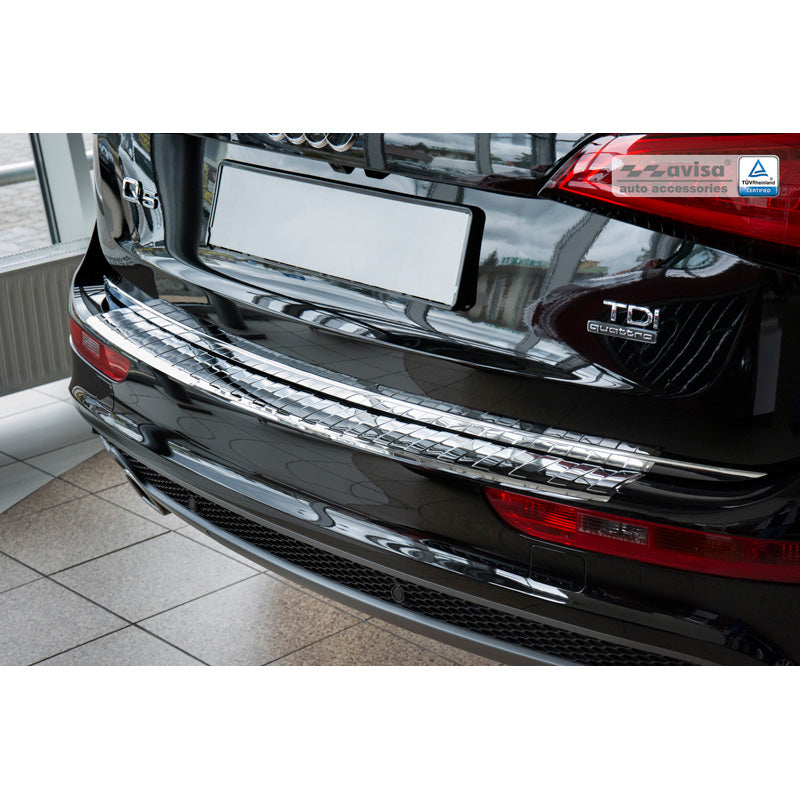 Avisa, Bagkofangerbeskytter, blankpoleret, Rustfritstål, passer til Audi Q5 2008-2012 & 2012- 'Ribs'
