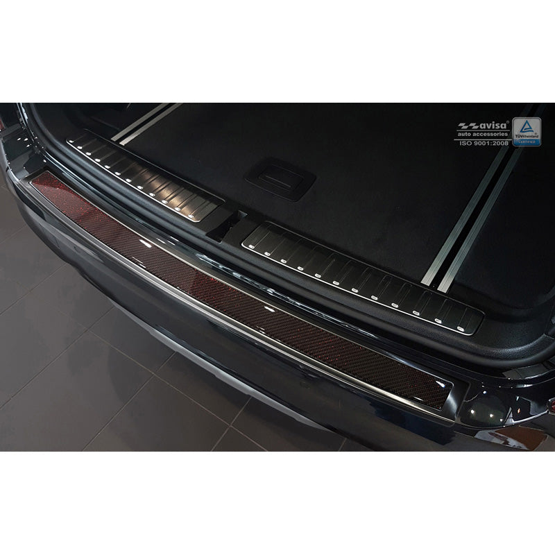 Avisa, Bagkofangerbeskytter, DeLuxe, Rustfritstål, passer til BMW X3 F25 2014-2017 Black Mirror/Red-Black Carbon