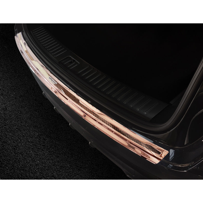 Avisa, Bakre stötfångarskydd, DeLuxe, Rostfritt stål, passar Porsche Cayenne III 2017- 'Performance' Spegel Koppar/Koppar Kol
