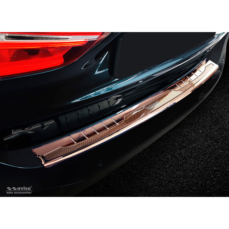 Avisa, Bakre stötfångarskydd, DeLuxe, Rostfritt Stål, Passar BMW X1 F48 2015-2022 'Performance' Kopparspegel/Kopparkol