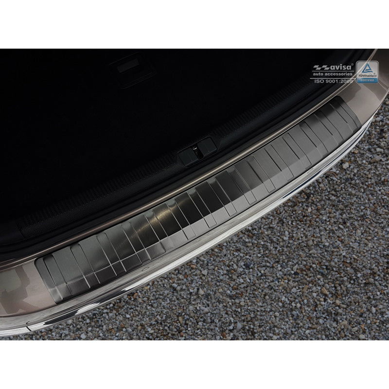 Avisa, Bakre stötfångarskydd, Svart, Rostfritt stål, passar Volkswagen Passat 3C Variant 2011-2014 'Revben'