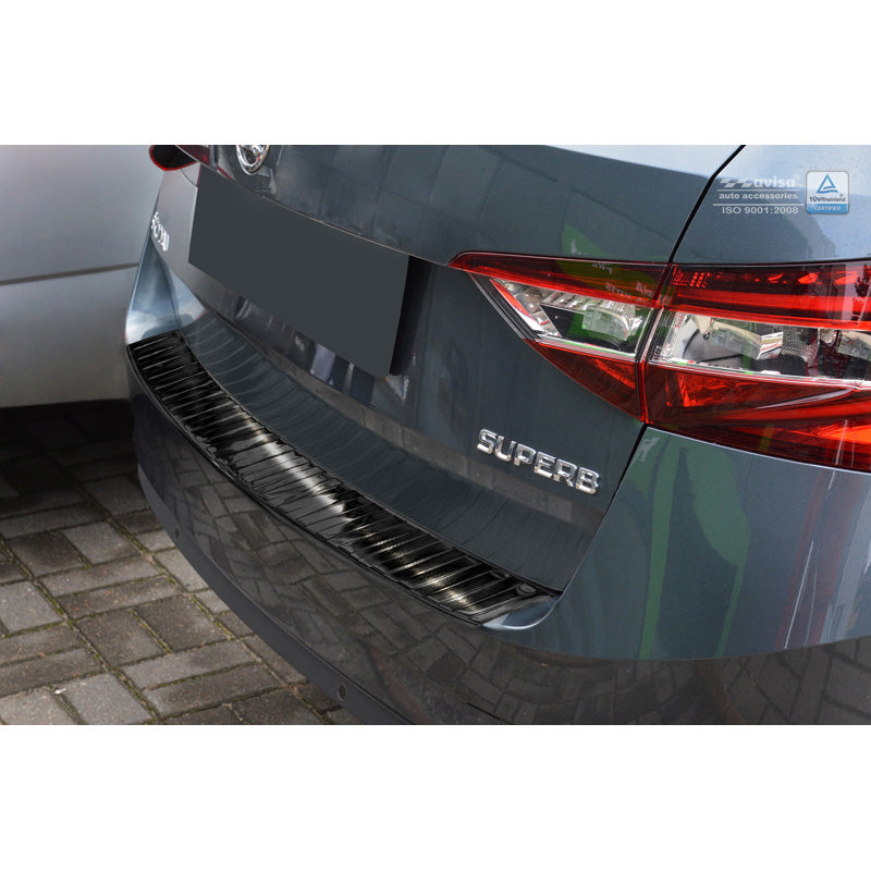 Avisa, Bakre stötfångarskydd, Svart, Rostfritt stål, passar Skoda Superb III Combi 2015-2019 & Facelift 2019-2024 inkl. Scout "kubansk"