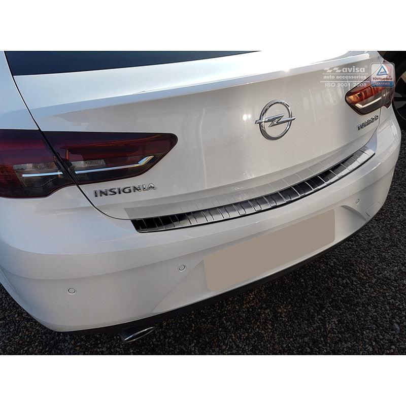 Avisa, Bagkofangerbeskytter, Sort, Rustfritstål, passer til Opel Insignia Grand Sport 5-døre 2017-2020 & FL 2020- 'Ribs'