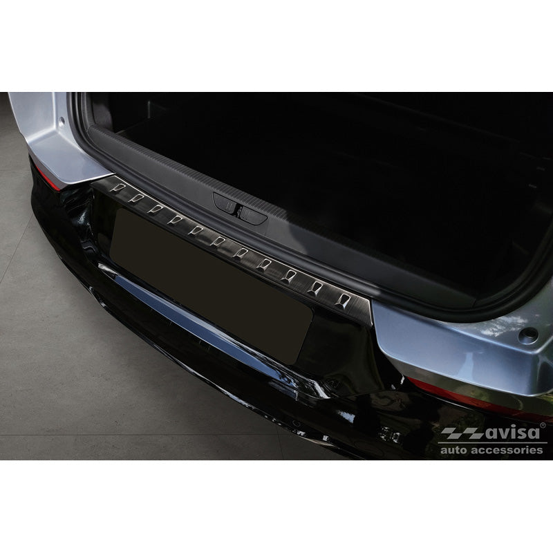 Avisa, Bakre stötfångarskydd, Svart, Rostfritt stål, passar Opel Grandland X Facelift 2021- 'Ribs'