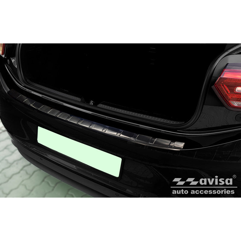 Avisa, Bakre stötfångarskydd, Svart, Rostfritt stål, passar Volkswagen ID.3 2020-2023 &amp; FL 2023- 'Revben'