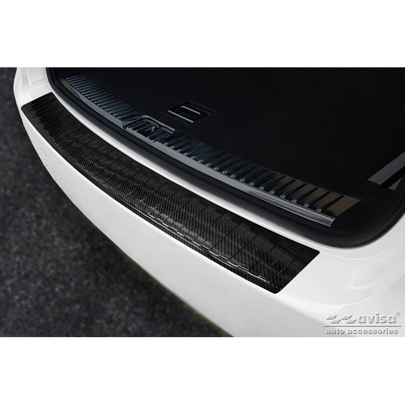 Avisa, Bakre stötfångarskydd, 3D äkta kolfiber, passar Porsche Cayenne II 2010-2014 'Ribs'