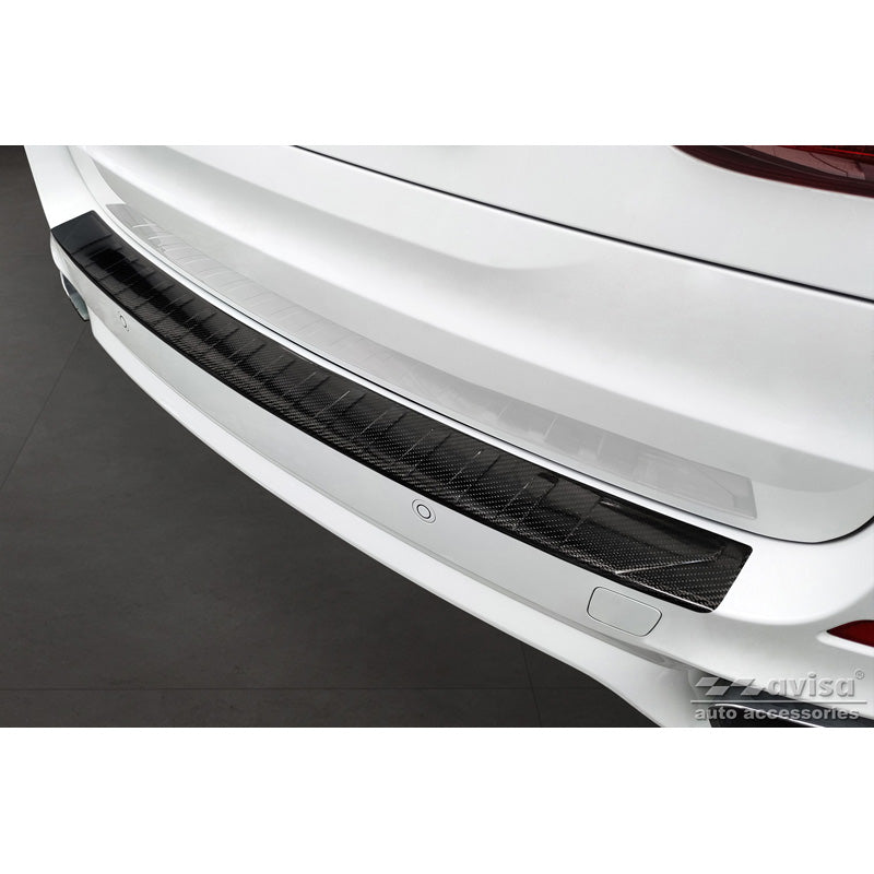 Avisa, Bagkofangerbeskytter, 3D ægte carbon, passer til BMW X5 F15 2013-2018 with M-Package 'Ribs'