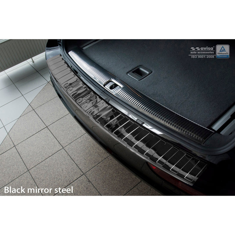 Avisa, Bagkofangerbeskytter, Blank Sort, Rustfritstål, passer til Audi Q5 2008-2012 & 2012- 'Ribs'