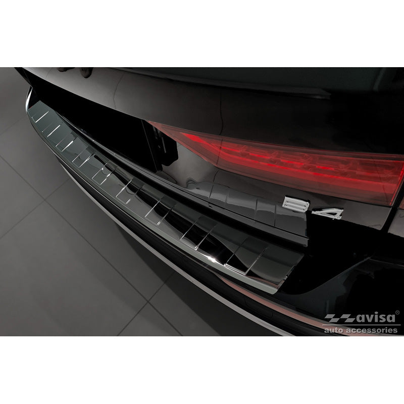 Avisa, Bakre stötfångarskydd, Glans Svart, Rostfritt stål, passar Volvo V60 II / V60 II Cross Country 2018- &amp; V60 II Plug-In Hybrid / R-Design 2019- 'Ribs'