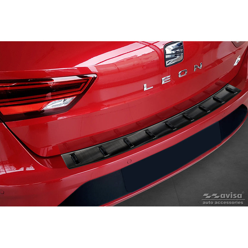 Avisa, Bakre stötfångarskydd, Svart, Rostfritt stål, passar Seat Leon ST (5F) 2013-2017 &amp; Facelift 2017-2020 'STRONG EDITION'