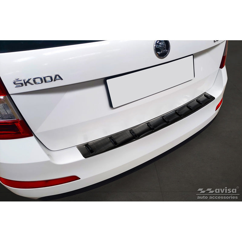 Avisa, Bakre stötfångarskydd, Svart, Rostfritt stål, passar Skoda Octavia III 2013-2017 'STRONG EDITION'