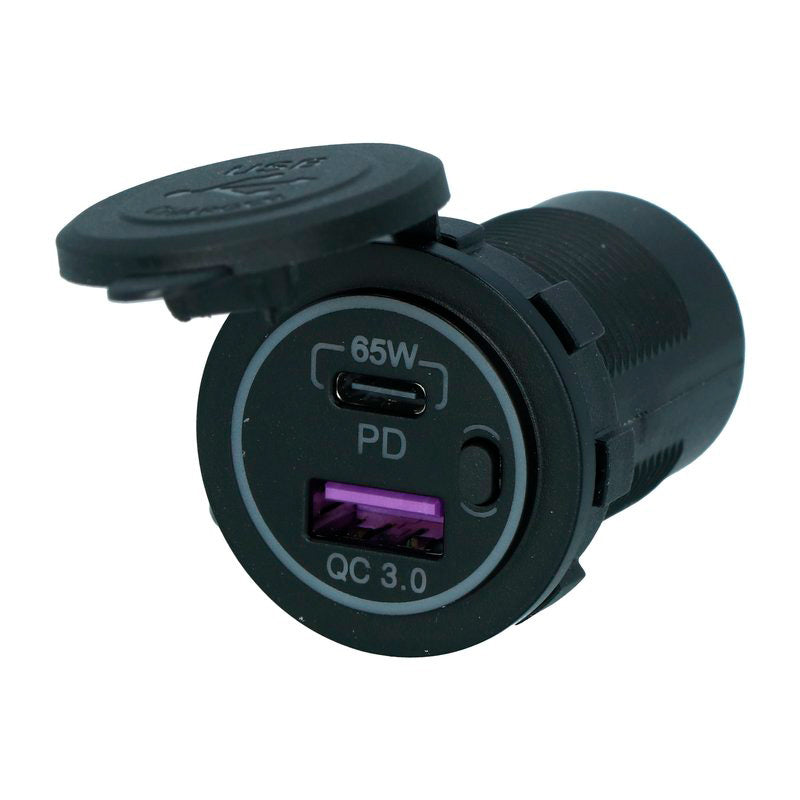 Carpoint, Indbygget Oplader, USB-A/USB-C, passer til 12-24V Systemer