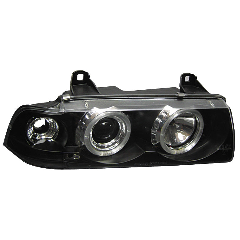 Forlygter, passer til BMW 3-Series E36 Sedan/Touring - sort - incl. Indicators & Halos