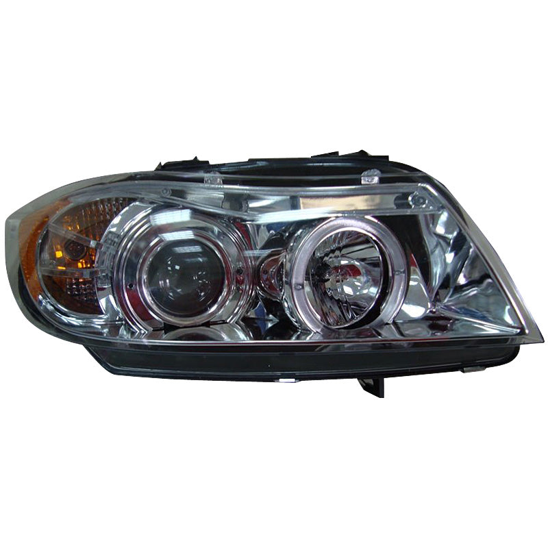 Framlampor, passar BMW 3-serie E90/E91 Sedan/Touring 2005-2008 - Krom - inkl. Halos