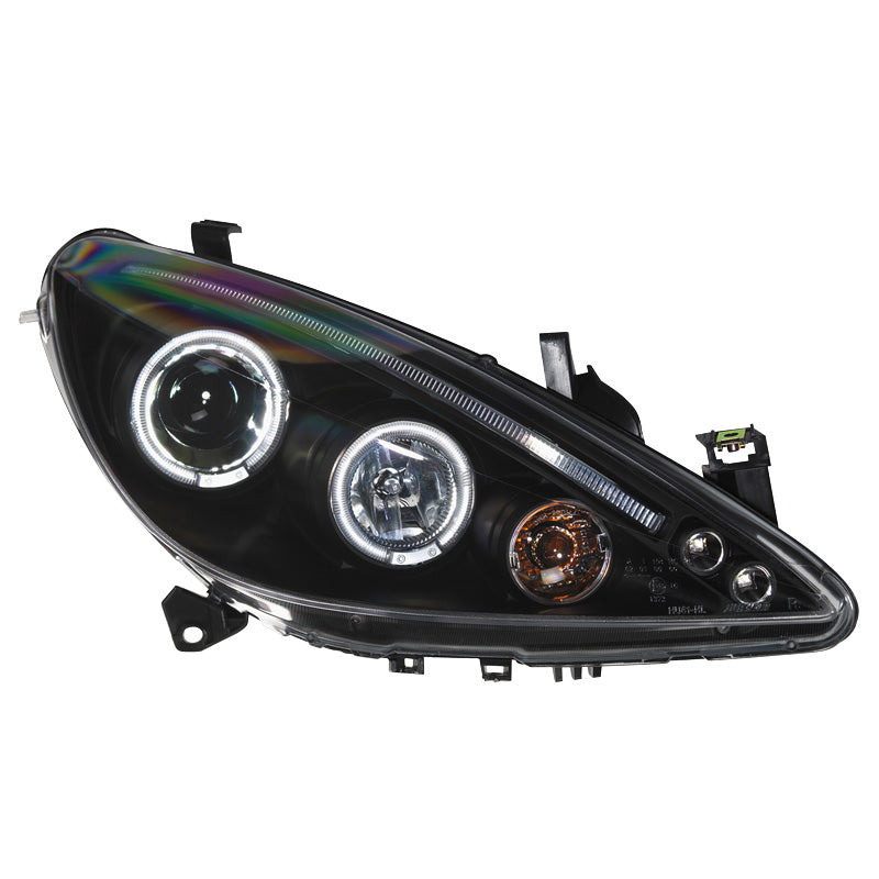 AutoStyle, Forlygter, Sort med Halos, Passer til Peugeot 307 (2001-2005)