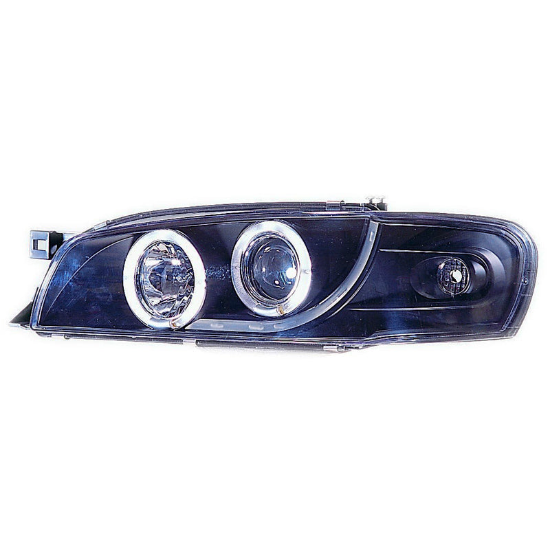 Framlampor, Passar för Subaru Impreza 1997-2000 - svarta - inkl. Angel Eyes