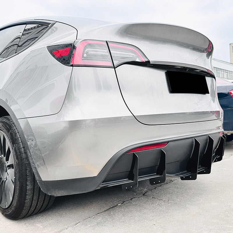 AutoStyle, Bagkofanger diffusorblade, Glanssort ABS, Passer til Tesla Model Y (2019-), 3 stk.