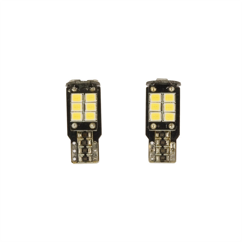 AutoStyle, T-10 LED 15Q Pærer - 12V Xenon-Optik Hvid - 2 stk. - Med CAN-bus modstand