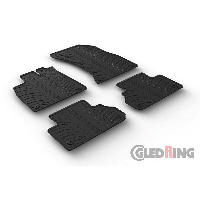 Gledring, Gummimåtter, passer til Audi Q5 2017- incl. Q5 Sportback 2020- (T profile 4-dele + klips)