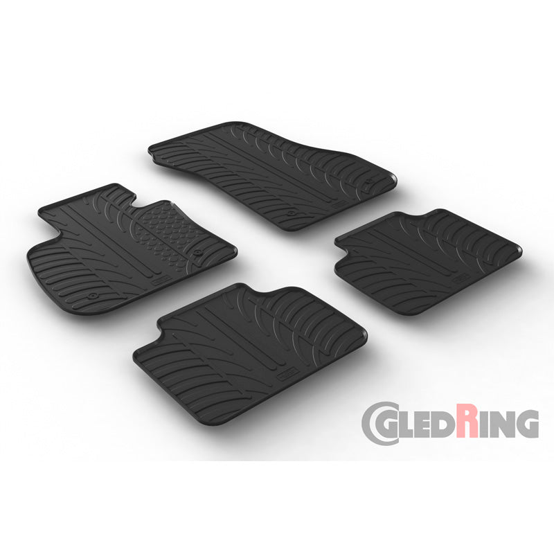 Gledring, Gummimåtter, passer til BMW 2-Series F45 Active Tourer 2014-2021 (T profile 4-dele + klips)