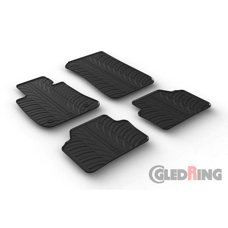 Gledring, Gummimattor, passar BMW 3-serie E90/E91 2005-2012 (T-profil 4 delar + clips)