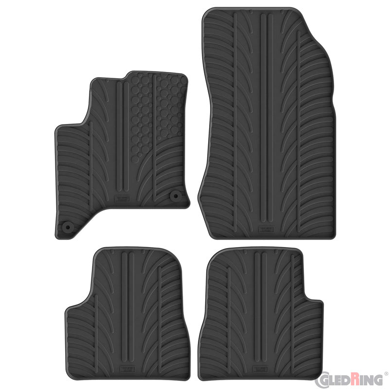 Gledring, Gummimåtte, T-profil, 4-pieces, passer til Lancia Ypsilon (L21) MHEV (2024-)