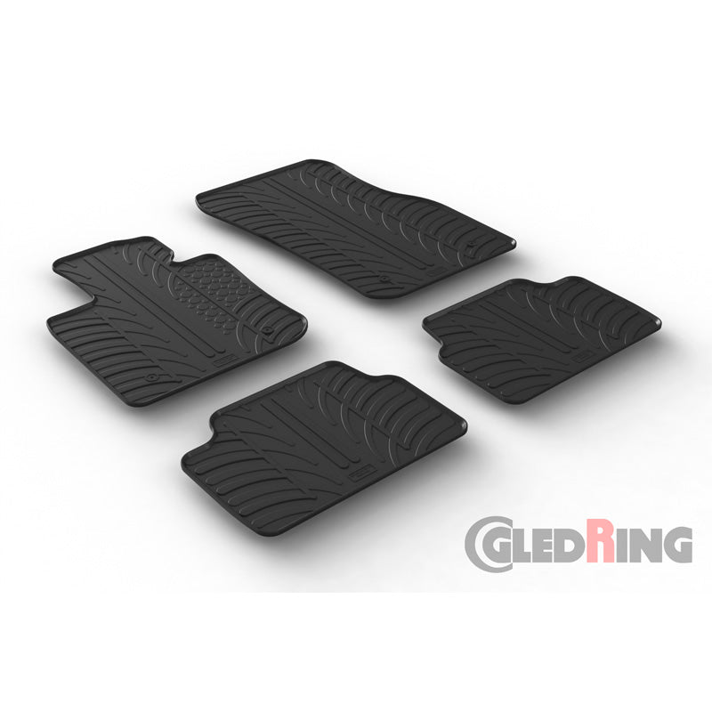 Gledring, Gummimattor, Passar för Mini F55 5-dörrars 2014- (T-profil 4 delar + clips)