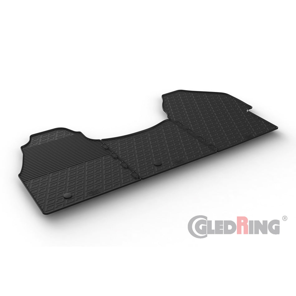 Gledring, Gummimattor, Passar för Mercedes Sprinter Van 910 Cargo 5/2018- (G-profil 3 delar + clips)