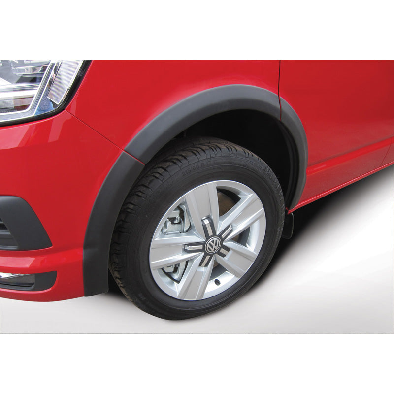 RGM, Set Skärmbreddare, passar Volkswagen Transporter T6 2015- Kort hjulbas - dubbel skjutdörr - Baklucka bak - Svart