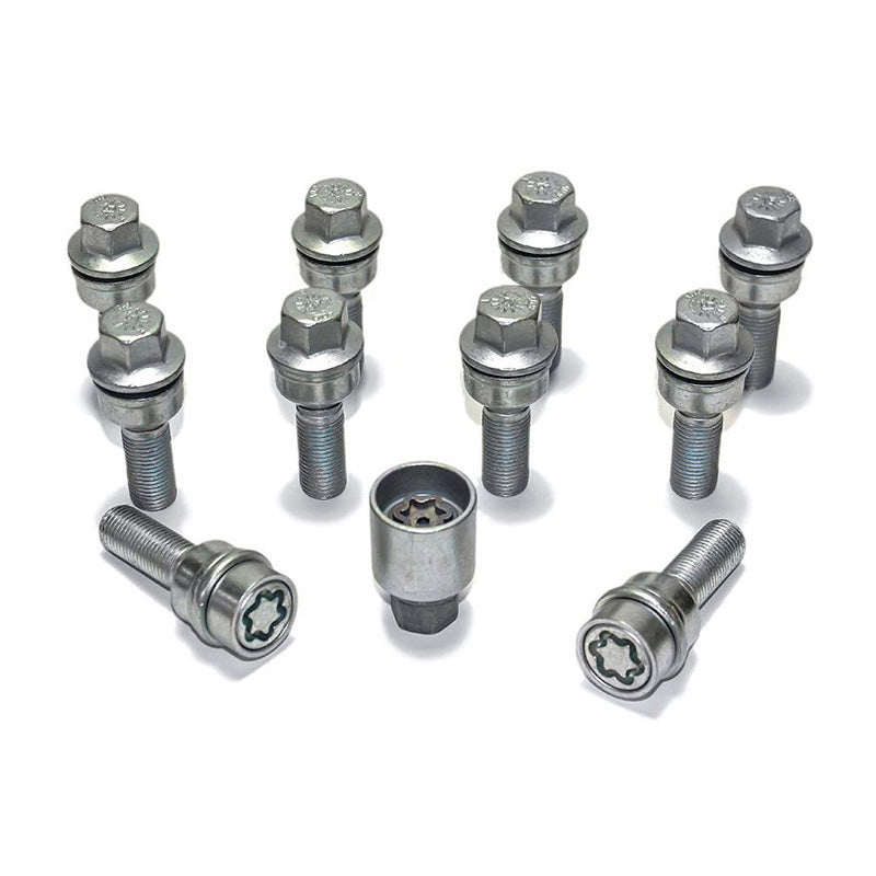 H&R, Wheel bolt Set Round-Head with movable cone R13 M14x1.50 - længde 39mm - 10 pcs. (e.g., passer til Audi S5) - incl. wheel-locks