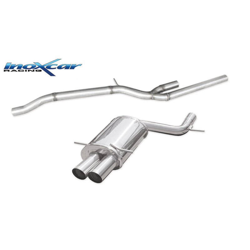 InoXcar, Mellanrör + Sportavgassystem, passar Audi RS4 (B5) 2.7 Biturbo 380hk 1998-2001 2x75mm Ø60 Racing