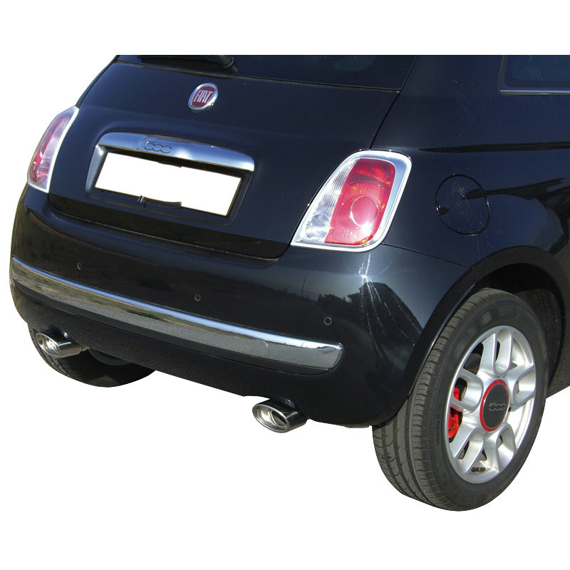 InoXcar, Dubbelt sportavgassystem, passar Fiat 500 1.4 16v (100HK) 2007- 120x80mm