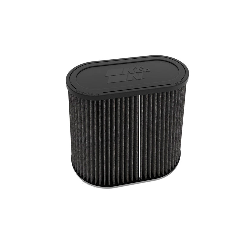 K&N Black Universal Dryflow ovalt/koniskt luftfilter 72 mm dubbelfläns, 152 mm x 229 mm bas, 191 mm x 94 mm topp, 191 mm höjd (RU-3136HBK)