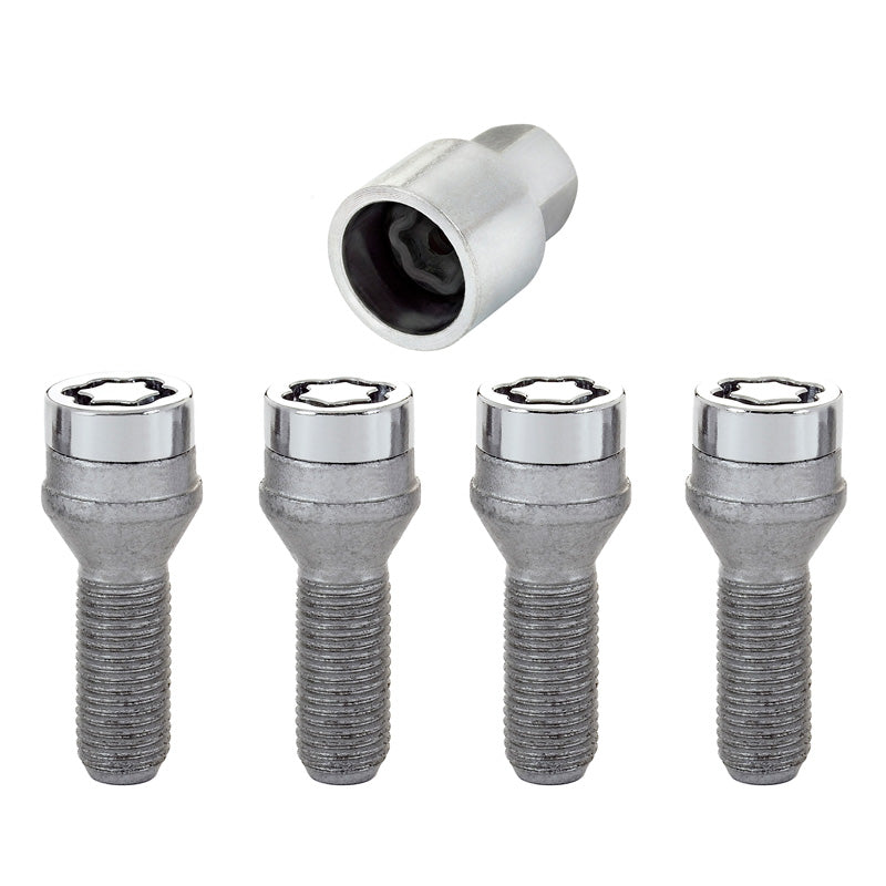 McGard, Låsbultar för hjul M12x1,25 - Konisk - 30,5mm (19mm spänne) - Set med 4 st. + tangent