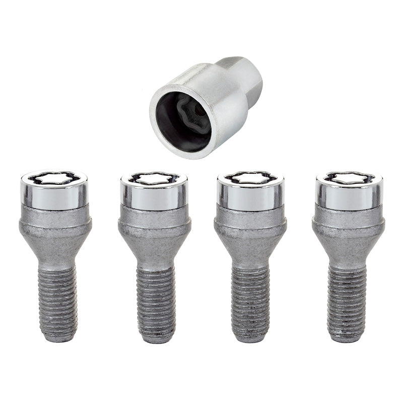 McGard, Hjullåsbultar M12x1,50 - Konisk - Längd 25,5mm (17mm huvud) - Set med 4 st. + tangent