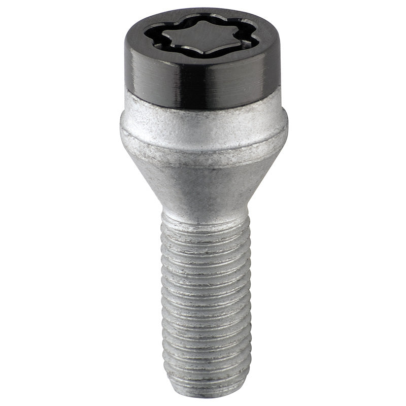 McGard, Hjullåsbultar M14x1,50 - Svart - Konisk R14 - Längd 45mm (17mm huvud) - Set med 4 st. + tangent