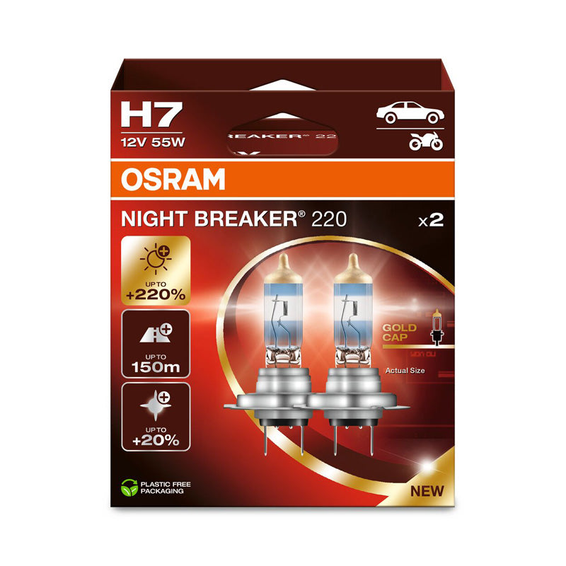 Osram, Night Breaker 220 Halogenpærer - H7 - 12V/55W - 2 stk.