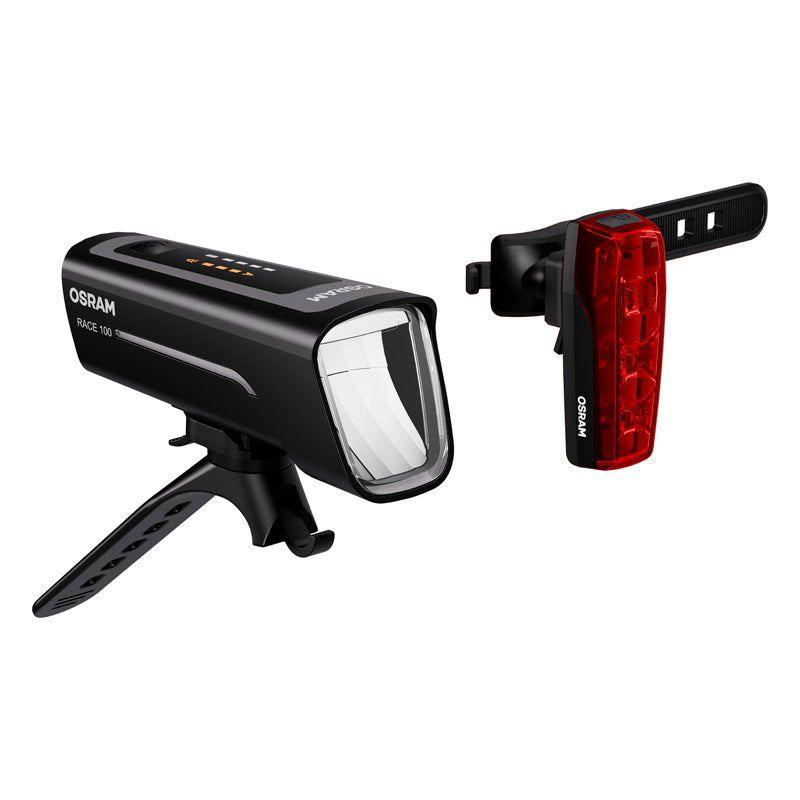 Osram, LEDsBIKE® Race 100 Set, Cykellygtesæt, inkl. automatisk bremselysfunktion
