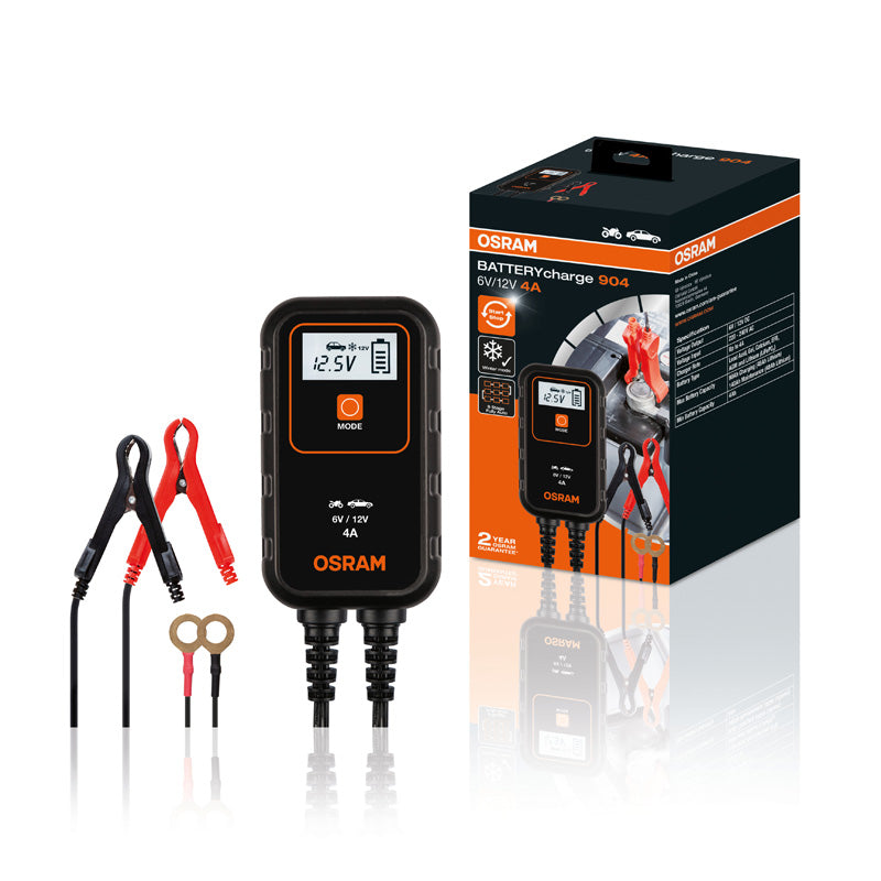 Osram, Smart batteriladdare 904 - 6V/12V - 4A med digital display