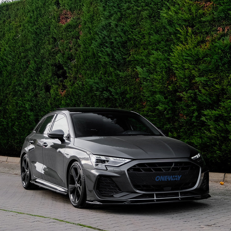 OneWay, Komplet bodykit, Blank sort, passer til Audi A3 (8Y) Sportback S-Line/S3 Facelift (2025-)