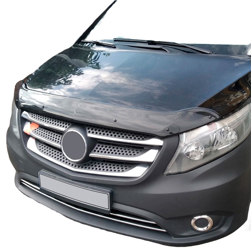 OneWay, Motorhjelm beskytter, Glans sort, Passer til Mercedes Vito W447 (2014-), 'Stilfuld Beskyttelse'