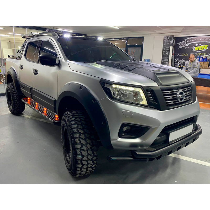 OneWay, Fender Flares sæt, Mat Sort, Passer til Nissan Navara NP300 (D23) 2017-2021, 'Robust Profil' – 4 dele