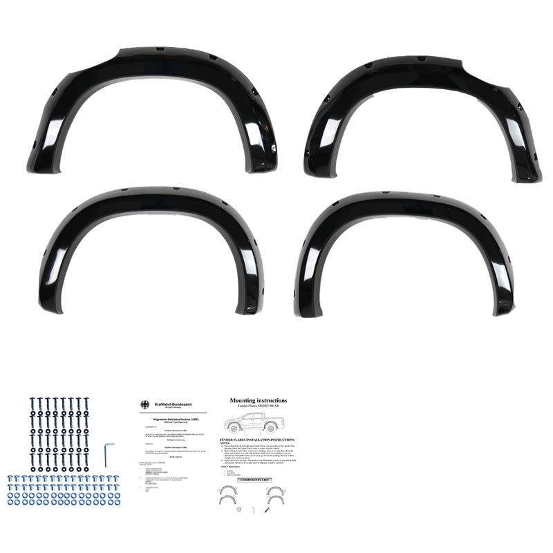 OneWay, Fender Flares sæt, Gloss sort, Passer til Mercedes X-Class W470 (2017-), 4 dele