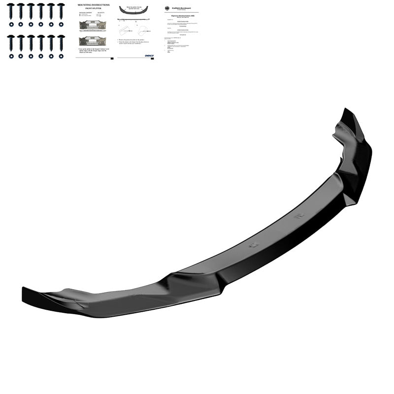 OneWay, Frontspoiler, ABS plast, Glossy sort, Passer til BMW M2 Competition F87 (2018-2020)