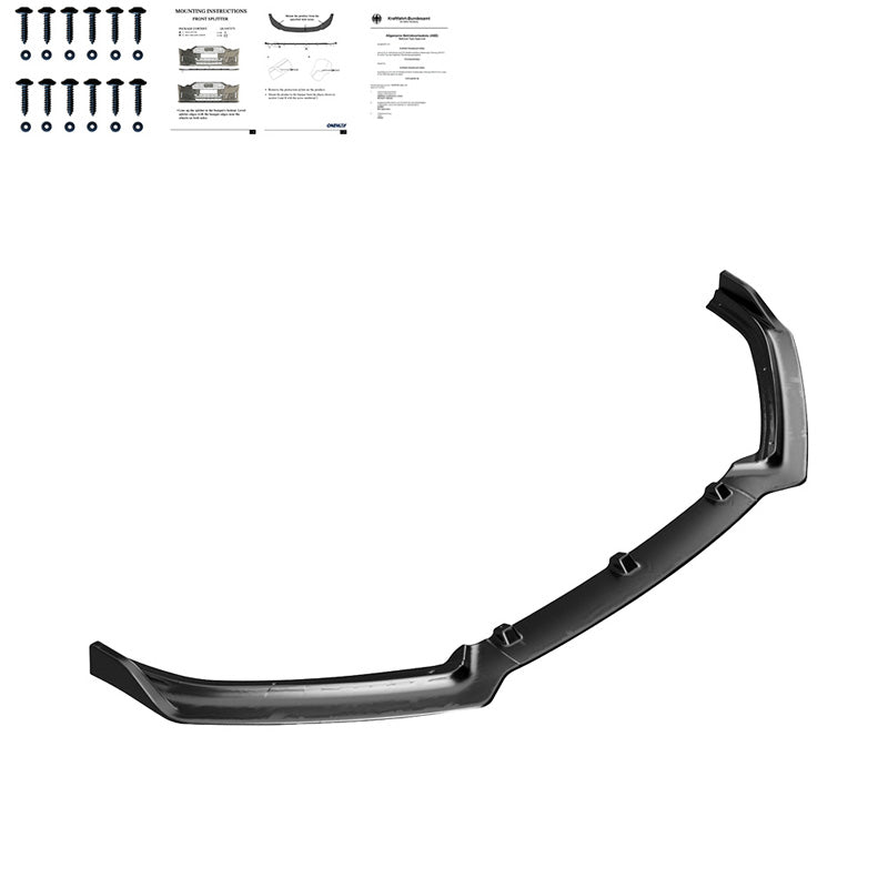 OneWay, Frontspoiler, blank svart, Passar till Volkswagen Polo 6R/6C 2009-2017, 'Sportig design'