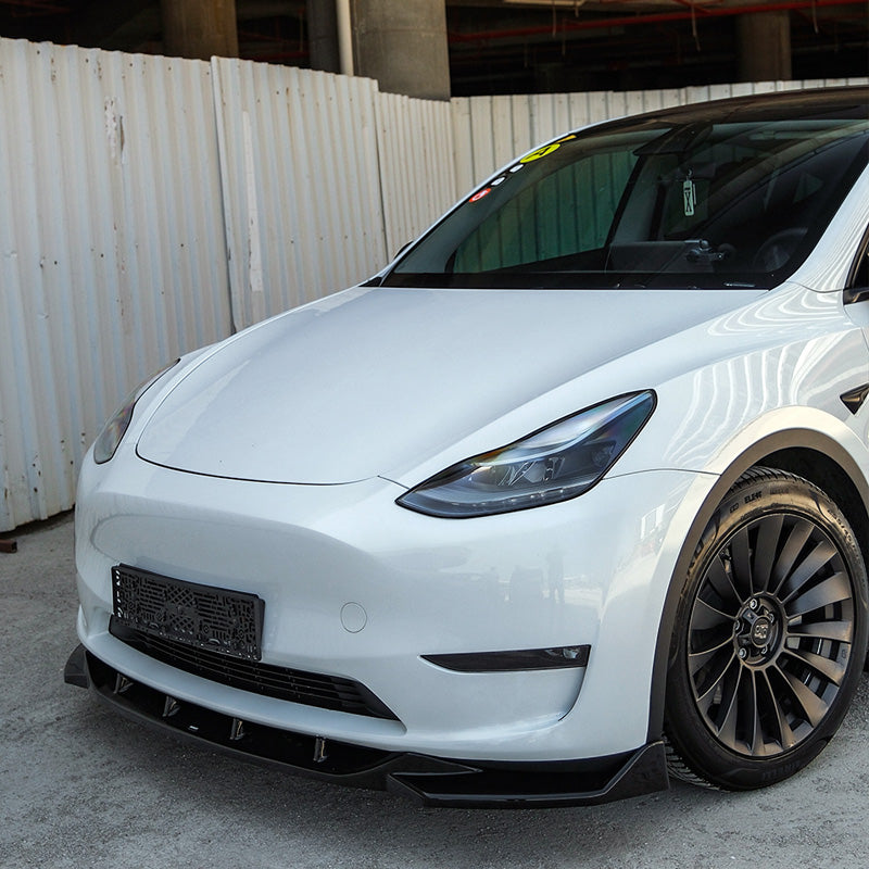 OneWay, Frontspoiler, Blank sort, passer til Tesla Model Y (2019-2025)